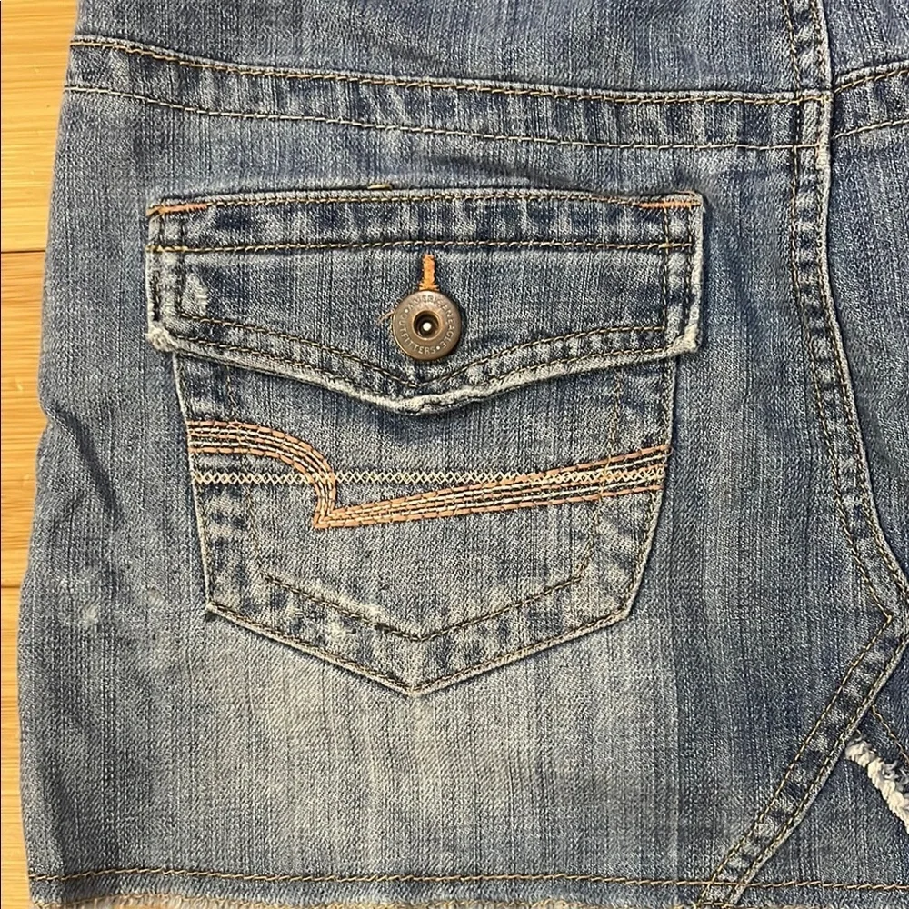American Eagle Distressed Paint Splatter mini skirt